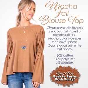 Mocha Fall Blouse Top